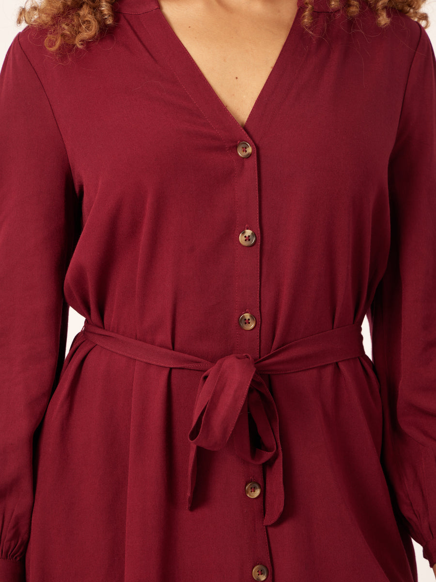 Khadiza - Tie Waist Shirt Dress