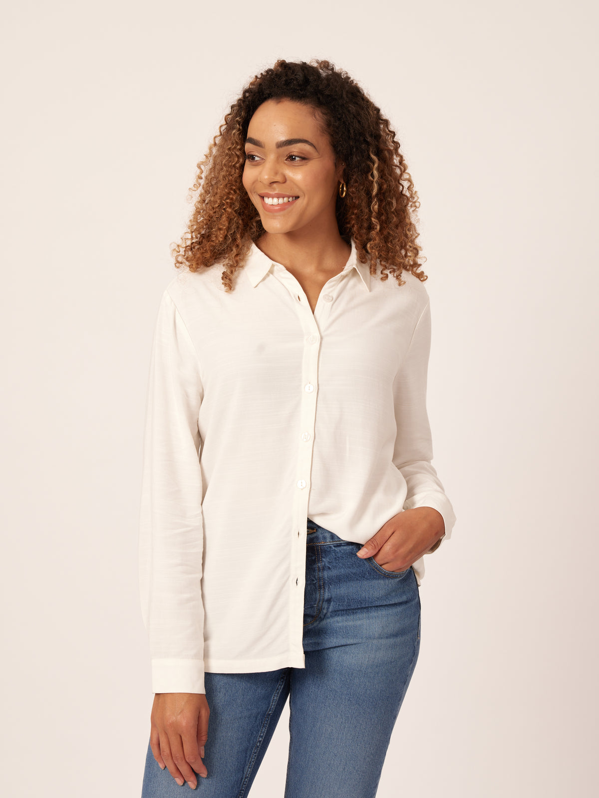 Karen - Button Down Shirt - White