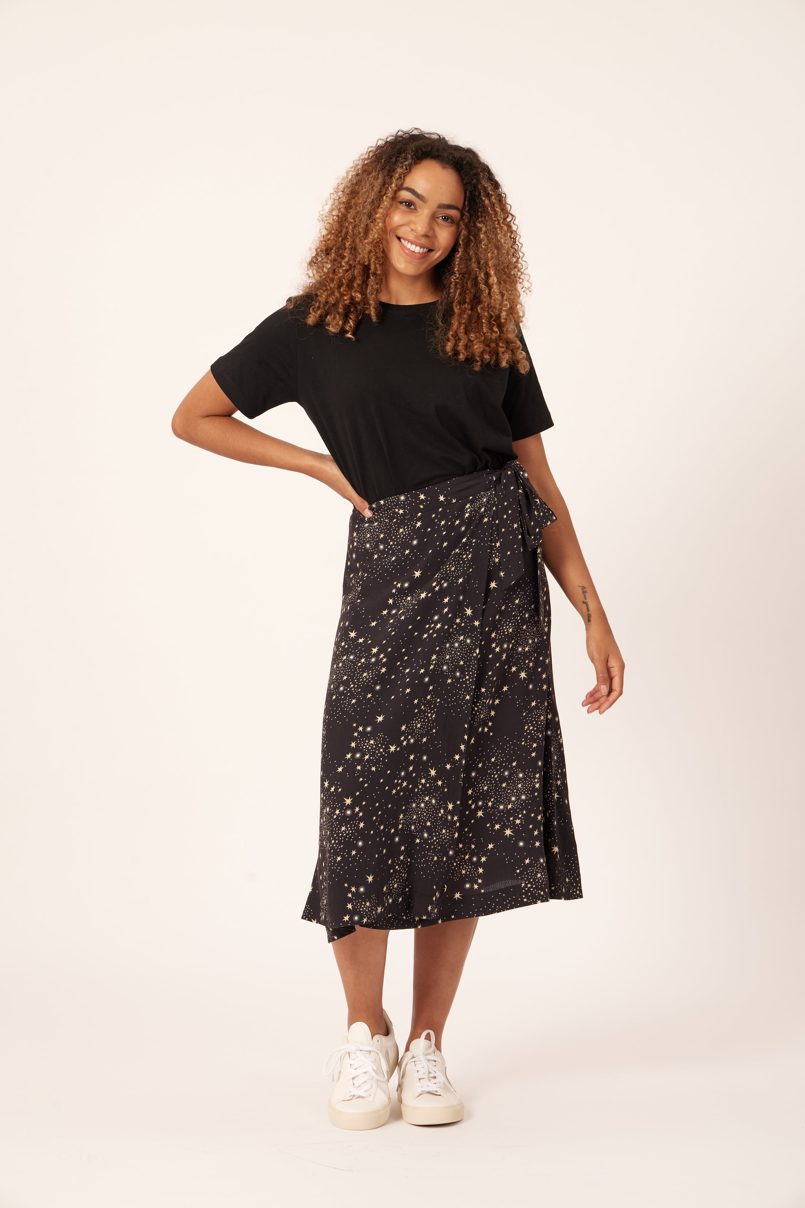 Linda - Midi Wrap Skirt - Black – This is Unfolded