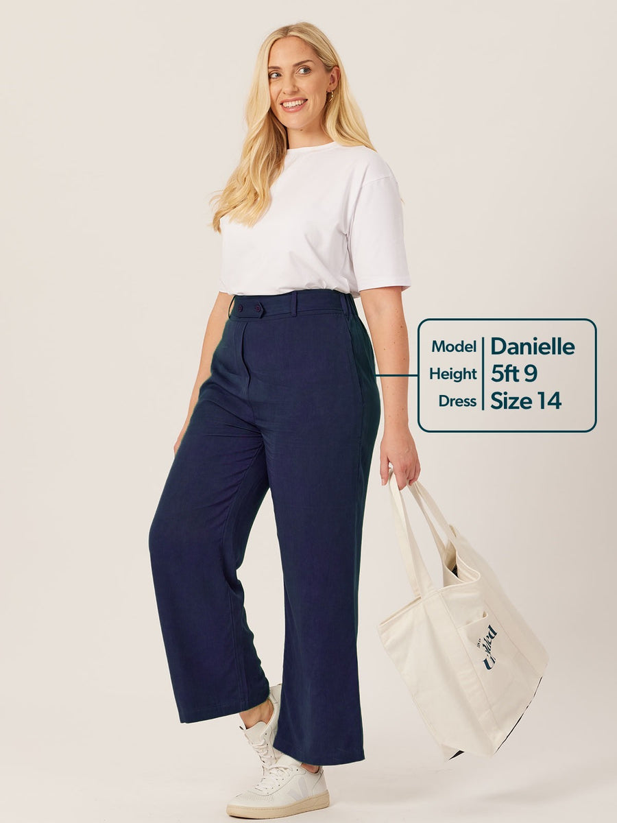 Beth - High Waisted Trouser - Navy - Sample