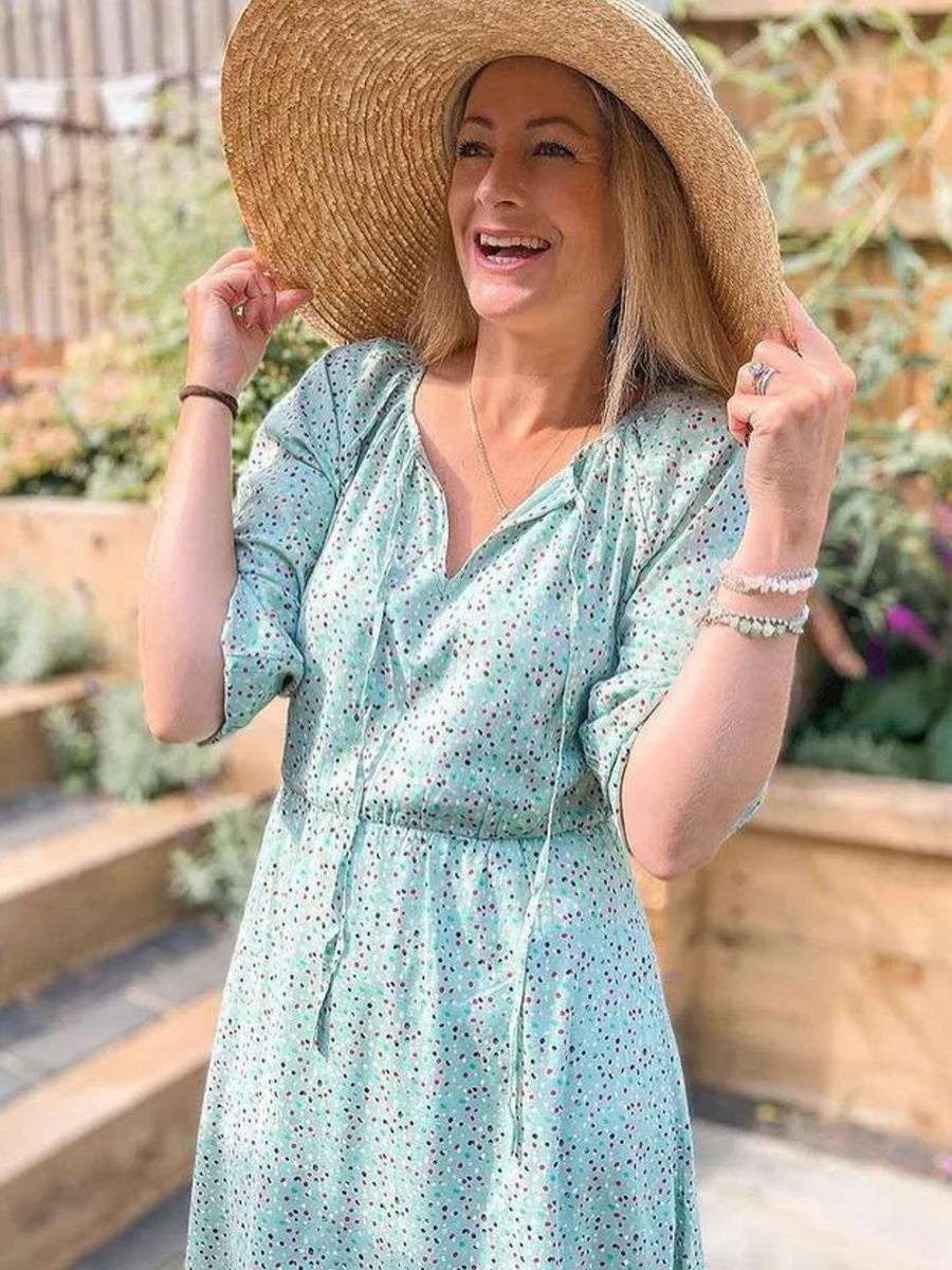 Amanda - Peasant Dress - Green