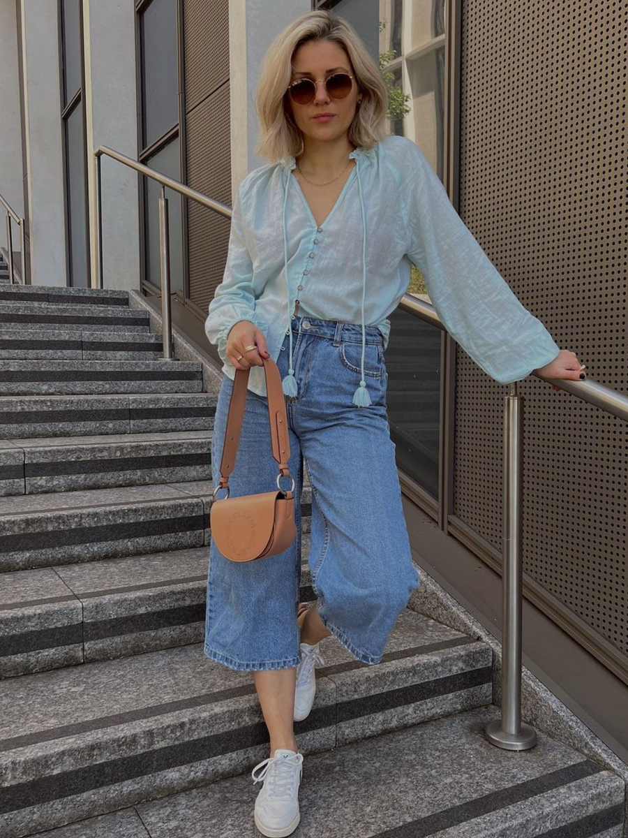 Charlotte - Peasant Blouse - Blue