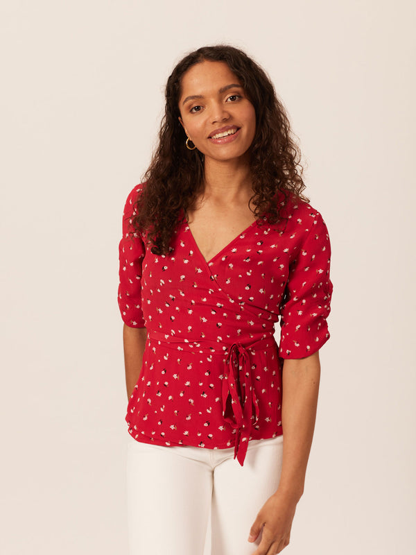 Wendy - Wrap Top - Red