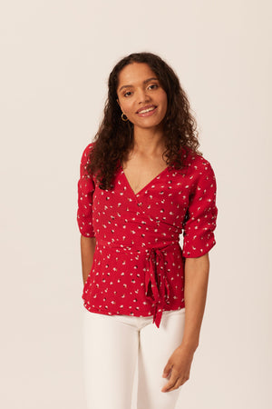 Wendy - Wrap Top - Red