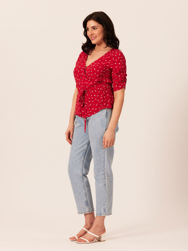 Wendy - Wrap Top - Red