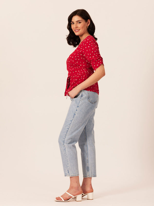 Wendy - Wrap Top - Red