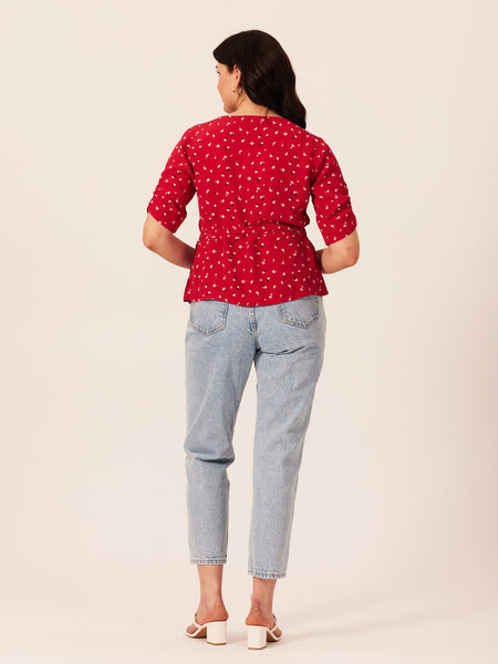 Wendy - Wrap Top - Red