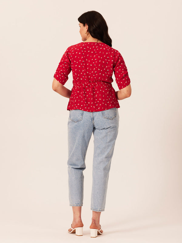 Wendy - Wrap Top - Red
