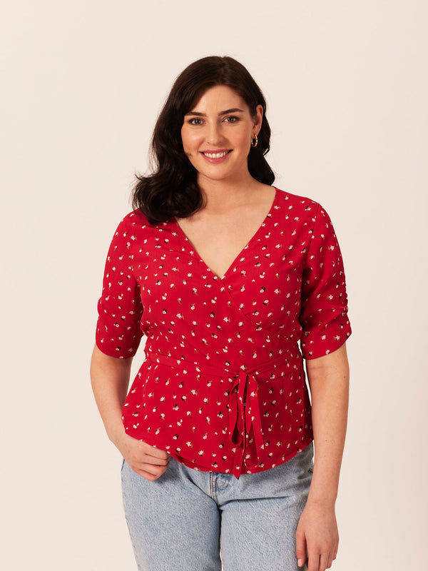 Wendy - Wrap Top - Red