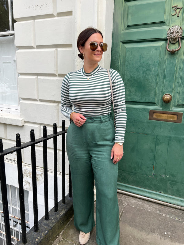Beth - High Waisted Trouser - Olive